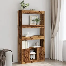 Tall aged wood engineered wood sideboard 92x33x180 cm by , Bookcases and shelves - Ref: Foro24-3309625, Price: 139,74 €, Disc...
