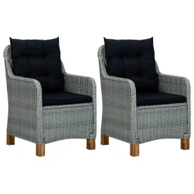 Garden chairs with cushions 2 pcs light gray synthetic rattan by vidaXL, Garden chairs - Ref: Foro24-313318, Price: 273,63 €,...