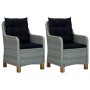 Garden chairs with cushions 2 pcs light gray synthetic rattan by vidaXL, Garden chairs - Ref: Foro24-313318, Price: 277,80 €,...