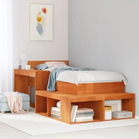Möbel mit massivem Pinienholz-Schreibtisch in Braun 222x107x75 cm. von , Nachttische - Ref: Foro24-855758, Preis: 164,45 €, R...