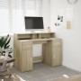 Engineered oak Sonoma 120x55x91 cm desk with LED lights. by , Desks - Ref: Foro24-3309413, Price: 188,30 €, Discount: %