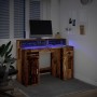 Engineered aged wood desk with LED lights 120x55x91 cm by , Desks - Ref: Foro24-3309418, Price: 170,03 €, Discount: %