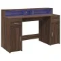 Schreibtisch mit LED-Beleuchtung, aus braunem Eichenholz, 140x55x91 cm. von , Schreibtische - Ref: Foro24-3309426, Preis: 178...
