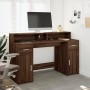 Schreibtisch mit LED-Beleuchtung, aus braunem Eichenholz, 140x55x91 cm. von , Schreibtische - Ref: Foro24-3309426, Preis: 181...