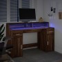 Schreibtisch mit LED-Beleuchtung, aus braunem Eichenholz, 140x55x91 cm. von , Schreibtische - Ref: Foro24-3309426, Preis: 181...