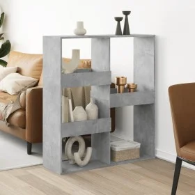 Room divider made of gray wood and concrete 100x33x115 cm by , Bookcases and shelves - Ref: Foro24-3309549, Price: 71,90 €, D...