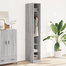 Armario de madera de ingeniería gris Sonoma 30x50x200 cm by , Wardrobes - Ref: Foro24-3307689, Price: 97,41 €, Discount: %