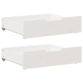 Cajones debajo cama 2 uds madera maciza pino blanco 75x55x16 cm by , Home storage drawers - Ref: Foro24-850933, Price: 77,40 ...