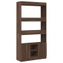 Aparador alto madera de ingeniería roble marrón 92x33x180 cm by , Bookcases and shelves - Ref: Foro24-3309624, Price: 135,17 ...