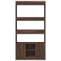 Aparador alto madera de ingeniería roble marrón 92x33x180 cm by , Bookcases and shelves - Ref: Foro24-3309624, Price: 135,17 ...