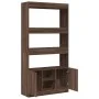 Aparador alto madera de ingeniería roble marrón 92x33x180 cm by , Bookcases and shelves - Ref: Foro24-3309624, Price: 133,11 ...