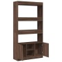 Aparador alto madera de ingeniería roble marrón 92x33x180 cm by , Bookcases and shelves - Ref: Foro24-3309624, Price: 135,17 ...