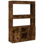 Aparador alto madera de ingeniería roble ahumado 92x33x140 cm de , Librerías y estanterías - Ref: Foro24-3309613, Precio: 93,...