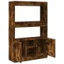 Aparador alto madera de ingeniería roble ahumado 92x33x140 cm de , Librerías y estanterías - Ref: Foro24-3309613, Precio: 93,...