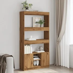Aparador alto madera de ingeniería roble artesanal 92x33x180 cm by , Bookcases and shelves - Ref: Foro24-3309626, Price: 137,...
