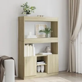 Aparador alto madera de ingeniería roble Sonoma 92x33x140 cm by , Bookcases and shelves - Ref: Foro24-3309611, Price: 92,49 €...