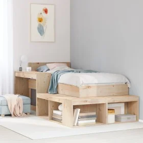 Mueble con escritorio madera maciza pino 232x112x75 cm by , Nightstands - Ref: Foro24-855759, Price: 174,55 €, Discount: %