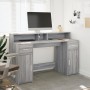 Escritorio con LED madera ingeniería gris sonoma 140x55x91 cm by , Desks - Ref: Foro24-3309425, Price: 213,29 €, Discount: %