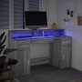 Escritorio con LED madera ingeniería gris sonoma 140x55x91 cm by , Desks - Ref: Foro24-3309425, Price: 213,29 €, Discount: %