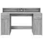 Escritorio con LED madera ingeniería gris sonoma 140x55x91 cm by , Desks - Ref: Foro24-3309425, Price: 213,29 €, Discount: %