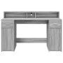 Schreibtisch mit LED-Beleuchtung, Holzoptik in Grau Sonoma, 140x55x91 cm. von , Schreibtische - Ref: Foro24-3309425, Preis: 2...