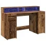 Schreibtisch mit LED-Beleuchtung, verwittertes Holz, 140x55x91 cm. von , Schreibtische - Ref: Foro24-3309427, Preis: 189,49 €...