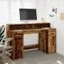 Schreibtisch mit LED-Beleuchtung, verwittertes Holz, 140x55x91 cm. von , Schreibtische - Ref: Foro24-3309427, Preis: 189,49 €...
