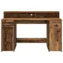 Schreibtisch mit LED-Beleuchtung, verwittertes Holz, 140x55x91 cm. von , Schreibtische - Ref: Foro24-3309427, Preis: 189,49 €...