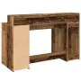 Escritorio con LED madera ingeniería envejecida 140x55x91 cm by , Desks - Ref: Foro24-3309427, Price: 189,49 €, Discount: %
