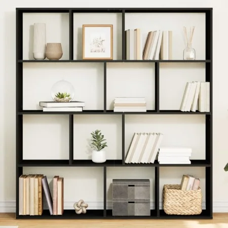 Estantería de madera de ingeniería negra 132x29x141,5 cm by , Bookcases and shelves - Ref: Foro24-3310308, Price: 126,53 €, D...