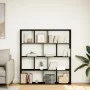 Estantería de madera de ingeniería negra 132x29x141,5 cm by , Bookcases and shelves - Ref: Foro24-3310308, Price: 126,53 €, D...