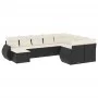 Set de sofás de jardín 10 pzas cojines ratán sintético negro by , Garden sets - Ref: Foro24-3254193, Price: 614,37 €, Discoun...
