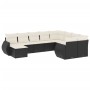 Set de sofás de jardín 10 pzas cojines ratán sintético negro by , Garden sets - Ref: Foro24-3254193, Price: 614,66 €, Discoun...