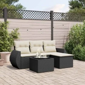 Gartenmöbel-Set, 5-teilig, mit schwarzen Polstern aus synthetischem Rattan von , Gartensets - Ref: Foro24-3253613, Preis: 325...