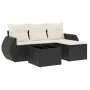 Gartenmöbel-Set, 5-teilig, mit schwarzen Polstern aus synthetischem Rattan von , Gartensets - Ref: Foro24-3253613, Preis: 324...