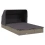 Double sun lounger with foldable canopy, made of gray PE rattan, measuring 213x118x97 cm. by , Loungers - Ref: Foro24-319651,...