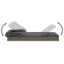 Double sun lounger with foldable canopy, made of gray PE rattan, measuring 213x118x97 cm. by , Loungers - Ref: Foro24-319651,...