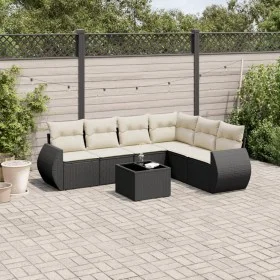 Garten-Essgruppe 7-teilig mit schwarzen Polstern aus synthetischem Rattan von , Gartensets - Ref: Foro24-3253753, Preis: 444,...