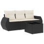 4-piece garden sofa set with black synthetic rattan cushions by , Garden sets - Ref: Foro24-3253403, Price: 267,47 €, Discoun...