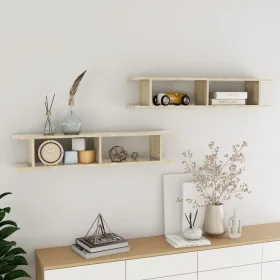 Wandregale 2 Stück Sperrholz Eiche Sonoma 105x18x20 cm von , Regale und Regale - Ref: Foro24-807208, Preis: 37,26 €, Rabatt: %