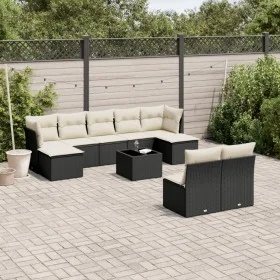 Garden sofa set 10 pieces with black synthetic rattan cushions by , Garden sets - Ref: Foro24-3250115, Price: 547,98 €, Disco...