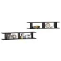 Wall shelves 2 units plywood black 105x18x20 cm by , Shelves and shelves - Ref: Foro24-807206, Price: 36,05 €, Discount: %
