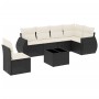 Set de comedor de jardín 7 pzas y cojines ratán sintético negro de , Conjuntos de jardín - Ref: Foro24-3253773, Precio: 443,9...