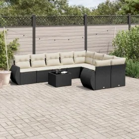Garden sofa set 10 pieces with black synthetic rattan cushions by , Garden sets - Ref: Foro24-3254183, Price: 615,51 €, Disco...