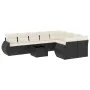 Set de sofás de jardín 10 pzas cojines ratán sintético negro de , Conjuntos de jardín - Ref: Foro24-3254183, Precio: 615,51 €...