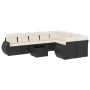 Set de sofás de jardín 10 pzas cojines ratán sintético negro de , Conjuntos de jardín - Ref: Foro24-3254183, Precio: 617,90 €