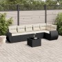 Set de comedor de jardín 7 pzas y cojines ratán sintético negro de , Conjuntos de jardín - Ref: Foro24-3253733, Precio: 446,3...