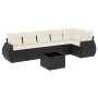 Set de comedor de jardín 7 pzas y cojines ratán sintético negro de , Conjuntos de jardín - Ref: Foro24-3253733, Precio: 445,0...