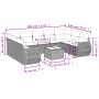 Gartensofa-Set, 10-teilig, mit schwarzen Kissen und synthetischem Rattan. von , Gartensets - Ref: Foro24-3254143, Preis: 614,...