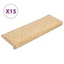 Alfombrillas para escaleras 15 unidades 65x21x4 cm color crema